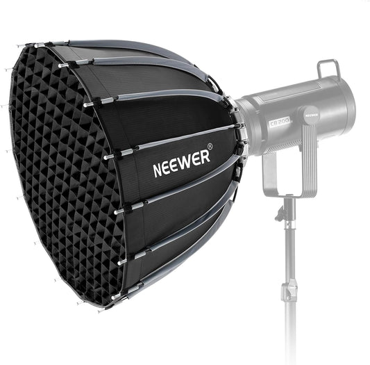 Parabolische Softbox-set – Softbox – Studiosoftbox – Fotosoftbox – Videosoftbox – 55 x 37 cm – Bowens Aansluiting – Snelontgrendeling & Dubbele Diffusers