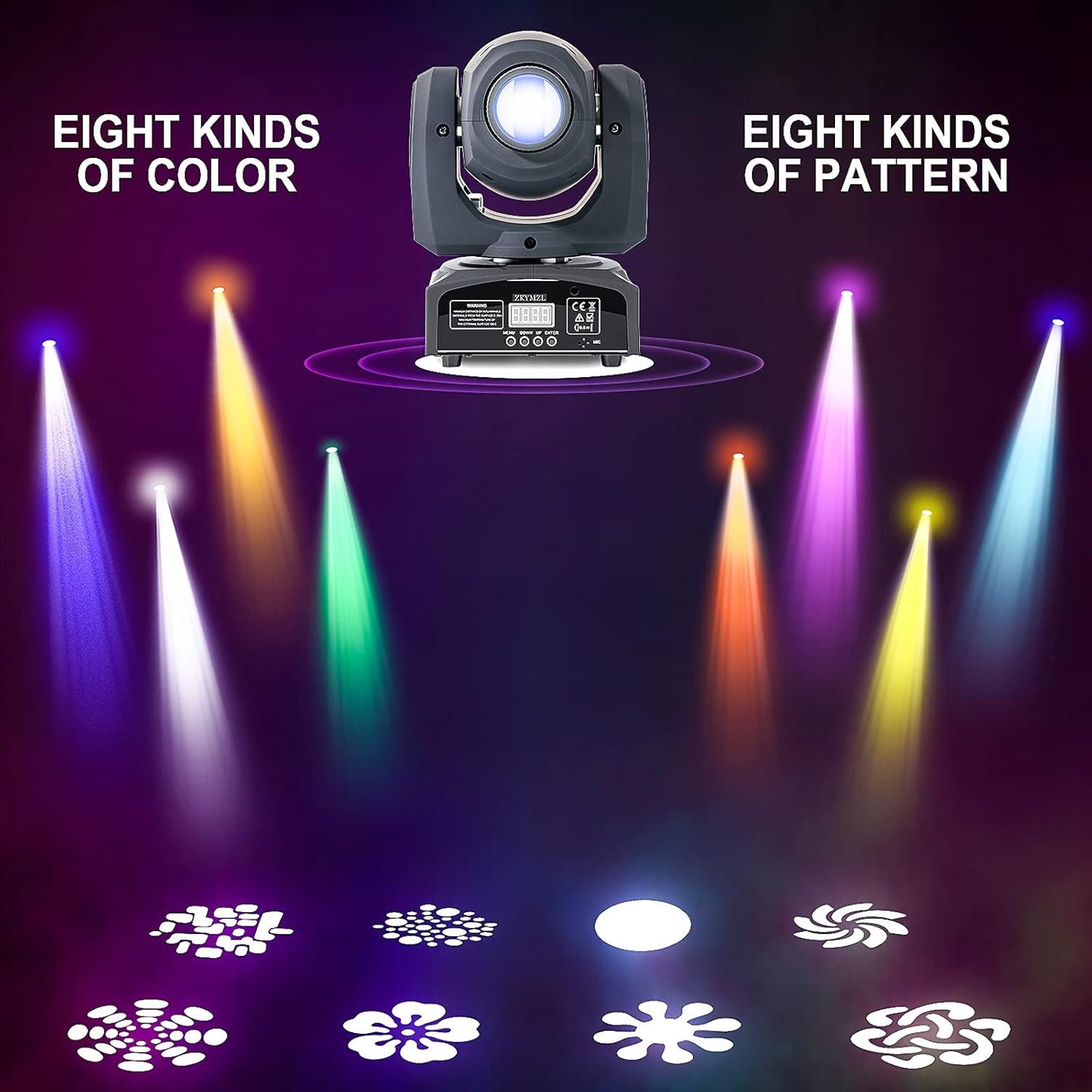 DJ Podiumverlichting – Disco Verlichting – Feestverlichting – LED Lichtshow – Showverlichting – 60W Vermogen – 8 Kleuren Met DMX512 & Geluidsbesturing