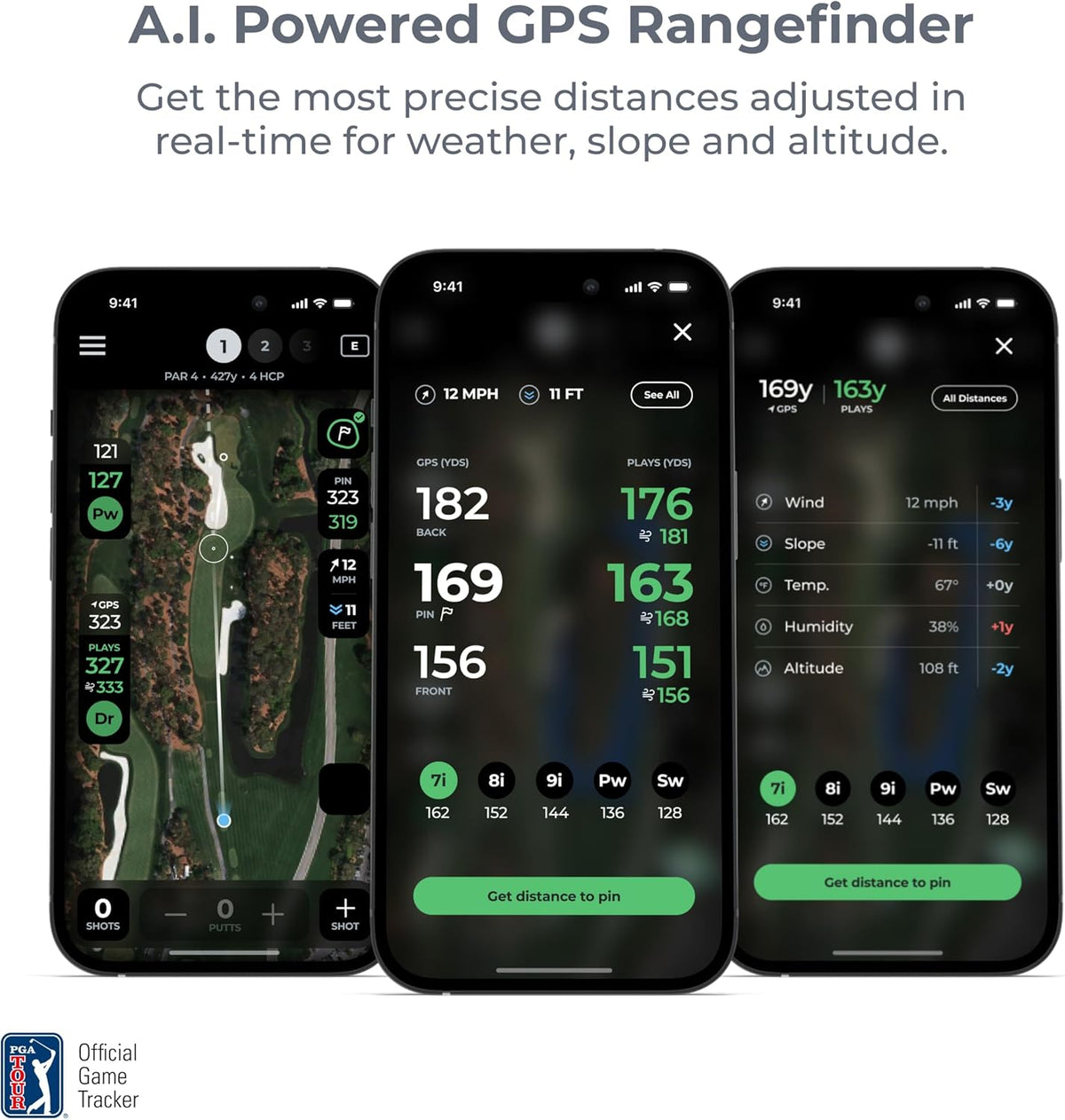 Arccos Slimme sensoren: automatisch golfspelvolgsysteem, AI-aangedreven GPS-afstandsmeter en slimme clubafstanden (Gen 4, rook)