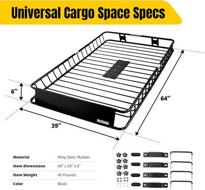 MAXXHAUL 50506 Bagagedrager van robuust staal, 162,56 x 99,06 x 15,2 cm, zwart