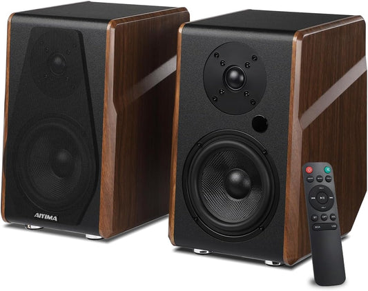 AIYIMA S700 2.0 Actieve plankluidspreker, 100 W studio-monitor met 5,25 inch Woofer, Bluetooth 5.0, HDMI ARC, optisch, RCA, USB-ingangen, subwooferuitgang, hifi boekenplank luidspreker voor pc en