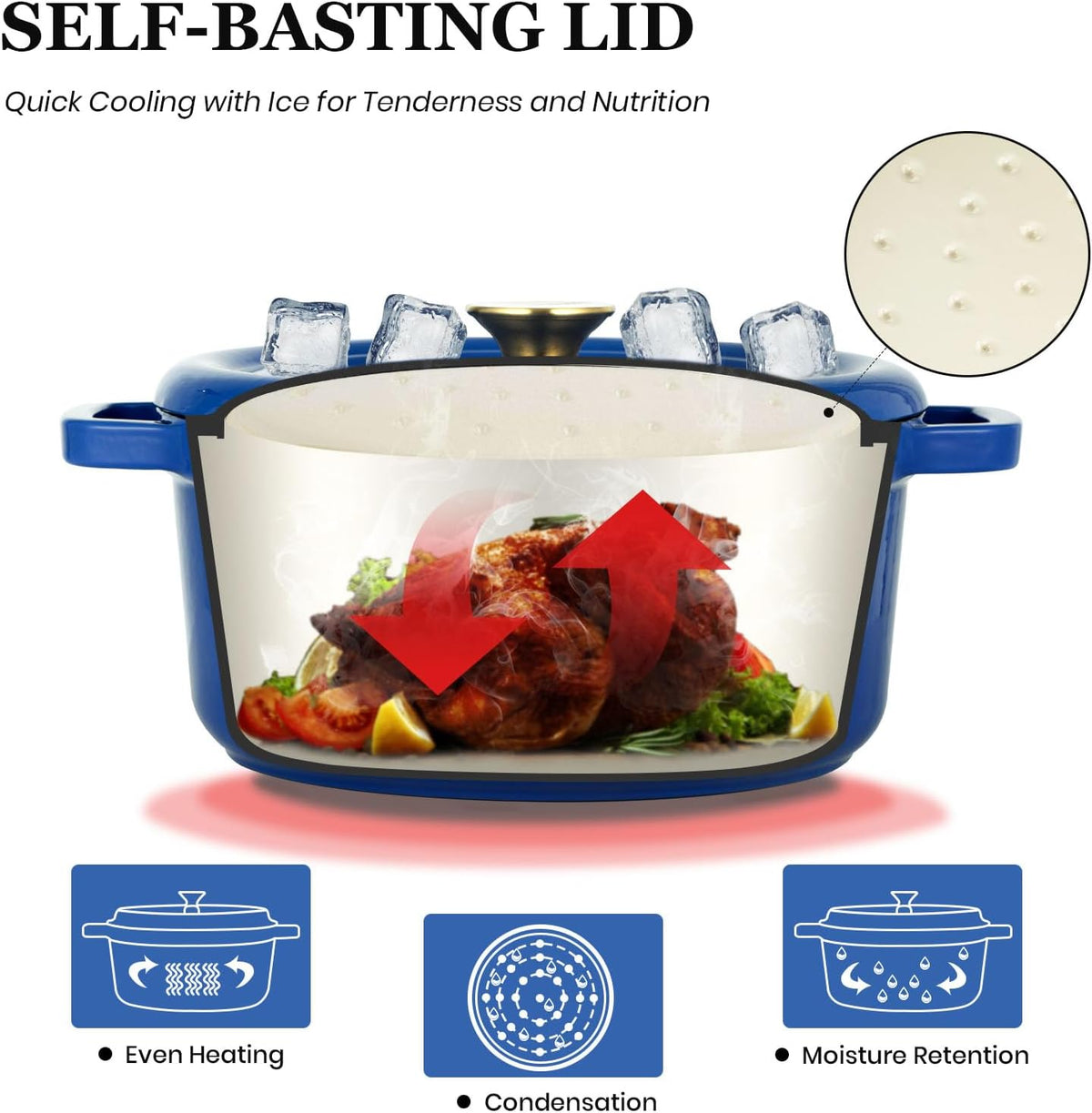 Gietijzeren Braadpan – Dutch Oven – Sudderpan – Stoofpan – Ovenschaal – 26 cm – Geëmailleerd Gietijzer – Ovenbestendig Tot 260°C
