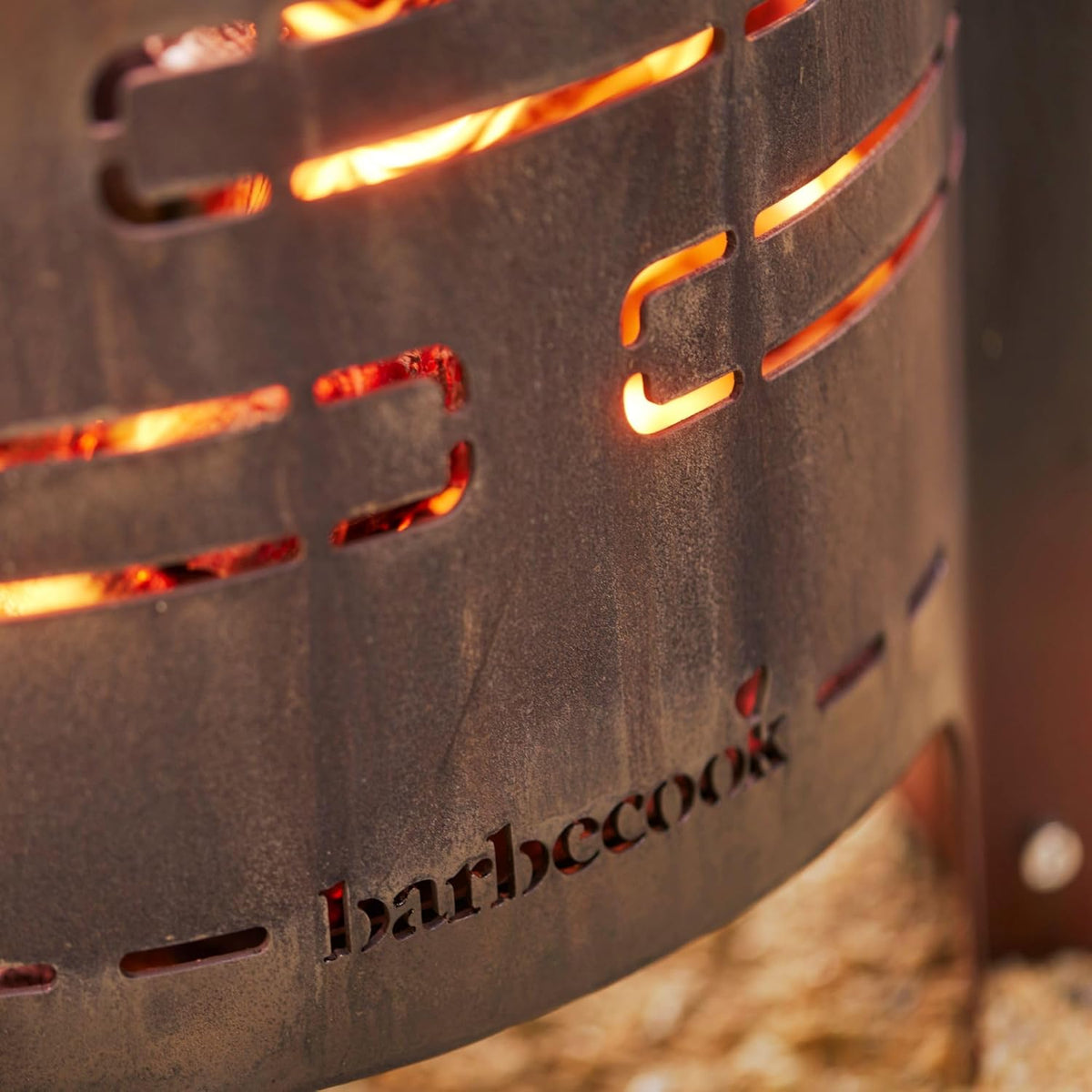 Barbecook vuurkorf Jules met asopvangbak voorgeroest cortenstaal, vuurkorf bbq buiten, 43x56cm