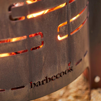 Barbecook vuurkorf Jules met asopvangbak voorgeroest cortenstaal, vuurkorf bbq buiten, 43x56cm