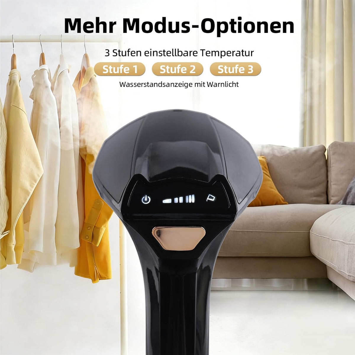 Handstomer – Kledingstomer – Stoomstrijkijzer – Stoomapparaat – Stoomborstel – Zwart – Snelle Opwarming Binnen 20 Seconden – Tot 35 G/Min Stoomafgifte