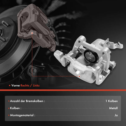 Frankberg 1K0615423C Remklauw compatibel met J.e.t.t.a 2005-2010 Golf A3 Brake Caliper Wiht Bracket One Side 1 piston Rear Links en Rechts Set van 2 stuks Vervanging # 1K0615423C