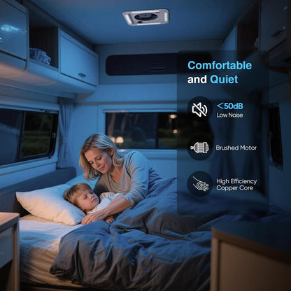 Ventilatieventilator voor camper met ledlicht, plafondventilator voor camper met regensensor