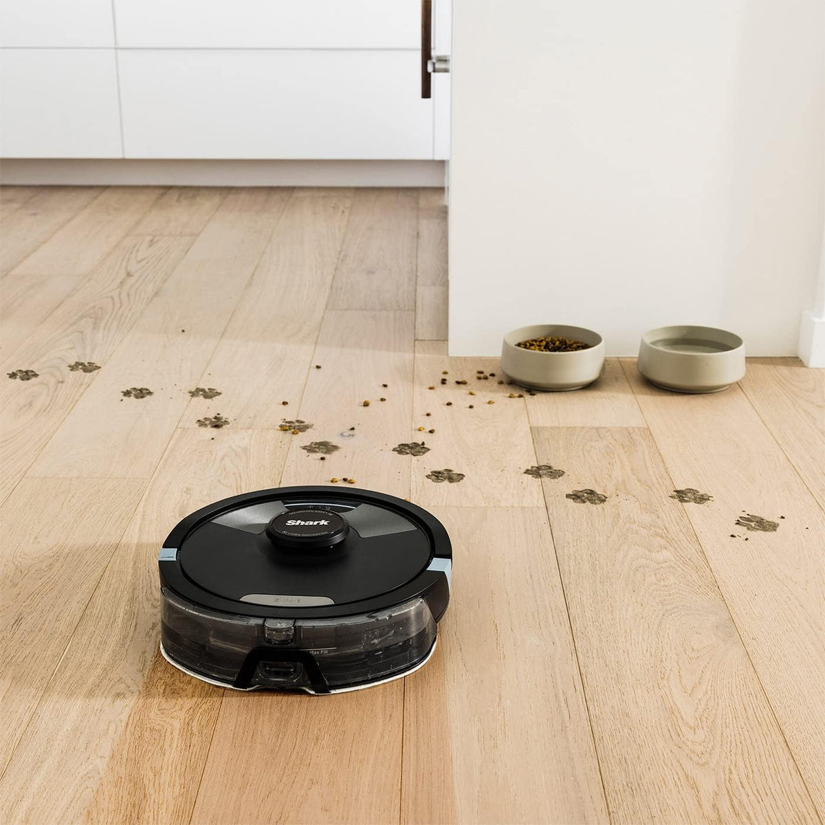 Shark AI Ultra RV2600WDEU Robotstofzuiger, 2-in-1, tot 110 minuten looptijd, ultrasoon afvegen, zelfreinigende borstelrol, wifi-app
