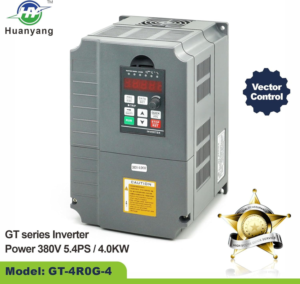 Vectorregeling Computerized Numerical Control (CNC) frequentieomvormer (VFD) van de motor, inverter, 380 V, 4,0 kW, 5,4 pk, voor spindelmotor, controle van de snelheid, Huanyang GT-serie