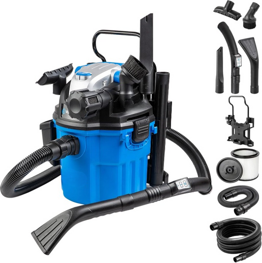Tapijtreiniger - Tapijtwassers - Nat-Droogstofzuigers - Multifunctionele Stofzuiger - met Accessoires - Blaasfunctie - Stopcontact - voor Huis - Garage - Auto - Tapijt - 1500W - 18L - Blauw