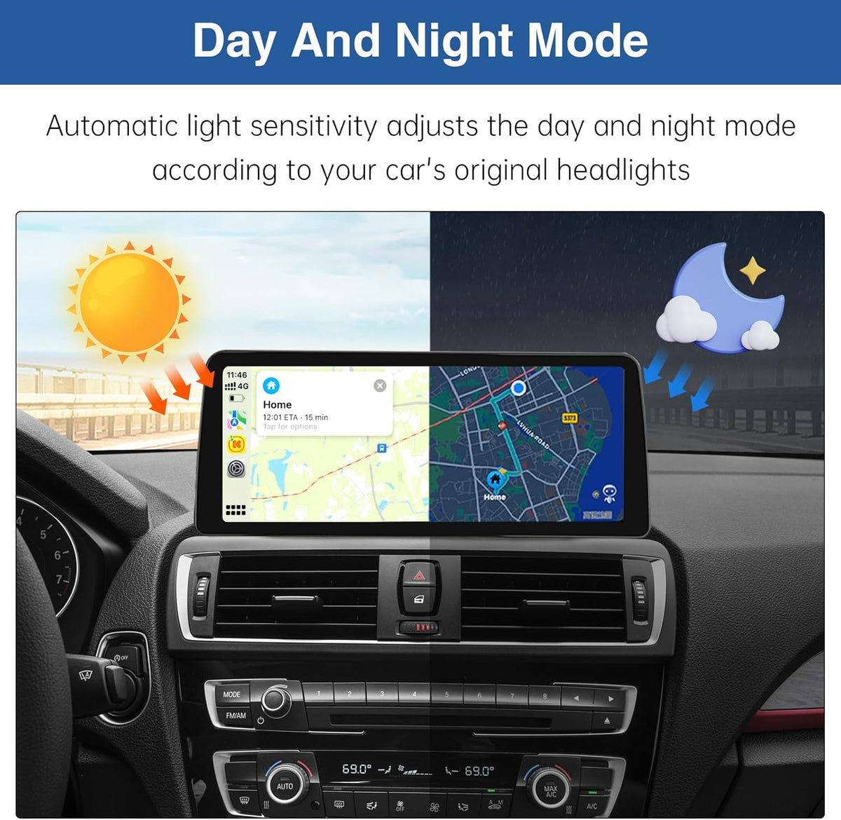 Road Top 12.3 Inch Car Radio Touch Screen Wireless CarPlay Android Car for BMW 1 2 Series F20/F21/F22/F23 2013-2015 Year with NBT System,Car Stereo Multimedia Car Radio Receiver - QUORE