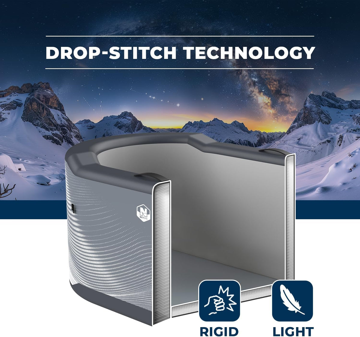 N NETSPA - SP-JRV300 - ICEBATH NETSPA JARVI Dropstitch: De nieuwe generatie koude therapie - 170x92x67cm - 1 persoon - 300L