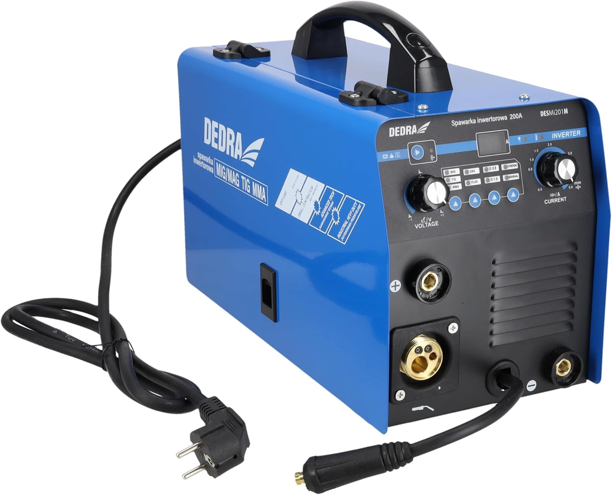 Inverter-lasmachine, 200 A, IGBT MIG/MAG, met TIG-functie, TIG-methode, Hot Start-functie, anti-stick-systeem, ARC FORCE-systeem, lcd-display