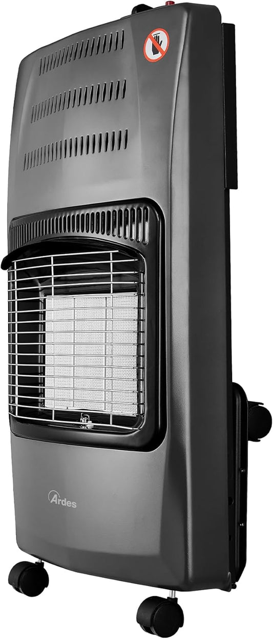 Infrarood warmtestraler op LPG – Gaskachel – Gasheater – Infraroodkachel – Gasverwarming – 3 Warmtestanden 1500/2800/4200 W – Inklapbaar en verrijdbaar met wielen