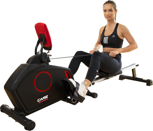 Care Fitness - Rowing machine - Mag Clipper - foldable - 8 resistance levels - magnetic resistance - flying mass 8 kg - LCD display (black without tablet holder) - QUORE