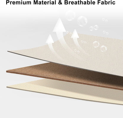 Ladekast – Dressoir – Opbergkast – Kledingkast – Kastje – 8 Stoffen Lades – Metalen Frame – 2-Laags Houten Bovenblad – Beige