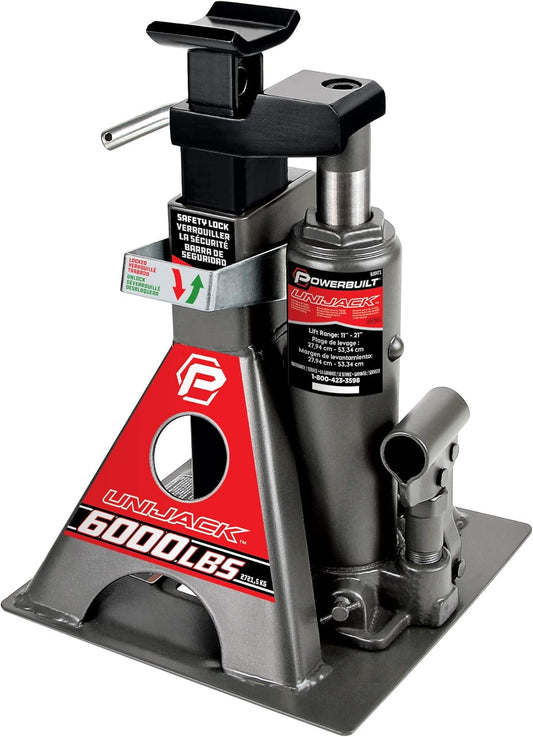 Hydraulische Fleskrik – Flessenkrik, Kriksteun, Autokrik, Jackstand – 3 Ton – Geïntegreerde Ratelvergrendeling – Brede Basis En Hefbereik 11 Tot 21 Inch