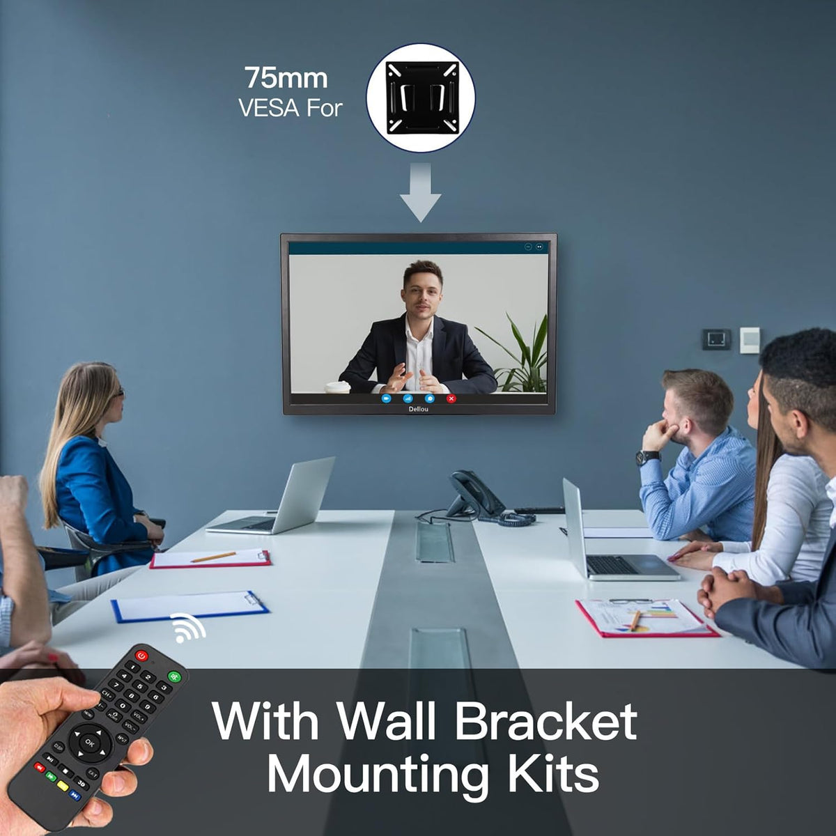 Bewakingscameramonitor met 56 cm (22 inch) touchscreen, multifunctioneel, HDMI, AV, BNC, VGA, USB-ingang, computermonitor met lcd-display, 1920 x 1080 Full HD