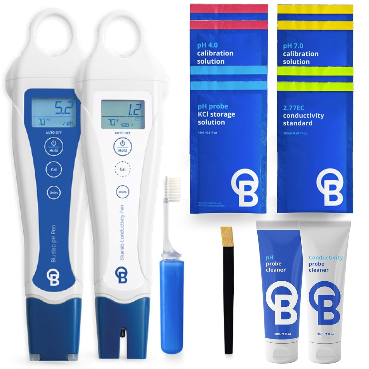 Bluelab PENSTP pH en geleidbaarheid starterspakket - Precision Nutrient Solution Management Kit met temperatuurmeting, waterdichte pennen en sondeverzorgingsset