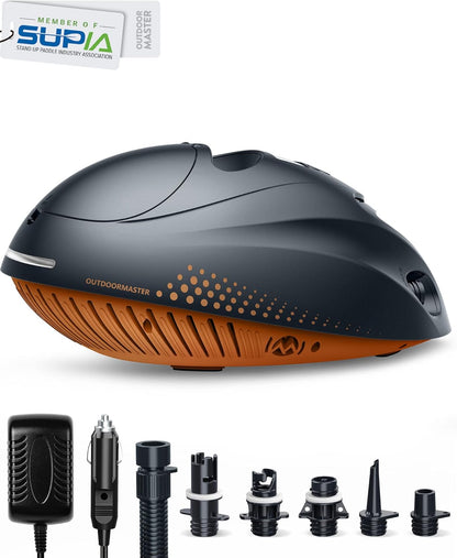 OutdoorMaster 16PSI Hogedruk SUP-luchtpomp met The Whale - Intelligente tweetraps inflatie- en automatische uitschakelfunctie en leegloopfunctie voor opblaasbare stand-up paddleboards