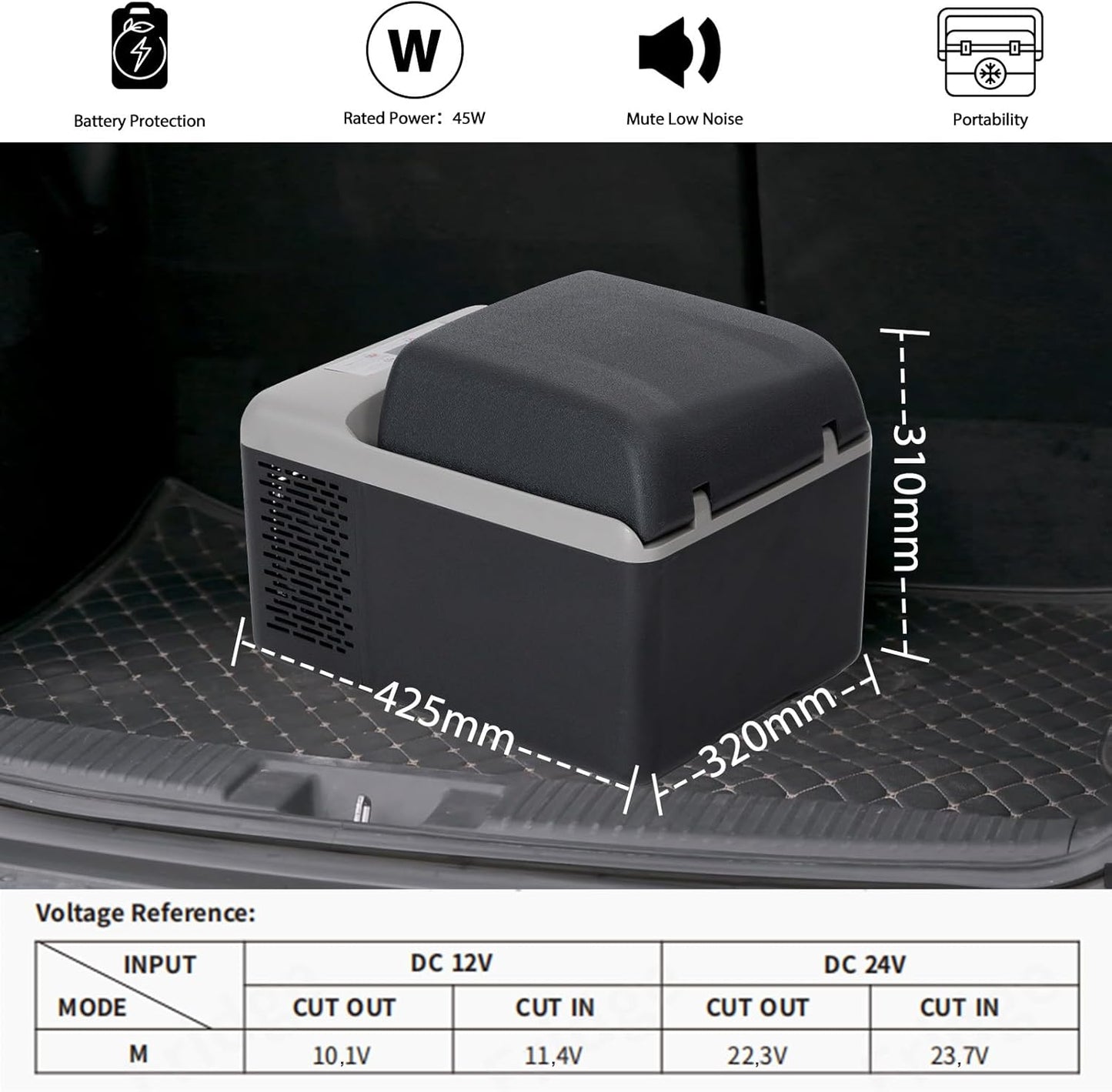 Alpicool C12PT Koelbox, 12 liter, 12 V, mini-koelkast, elektrische compressor, auto, koelkast, camping, vriesbox, klein, draagbaar, voor auto, vrachtwagen, boot, camper, zwart