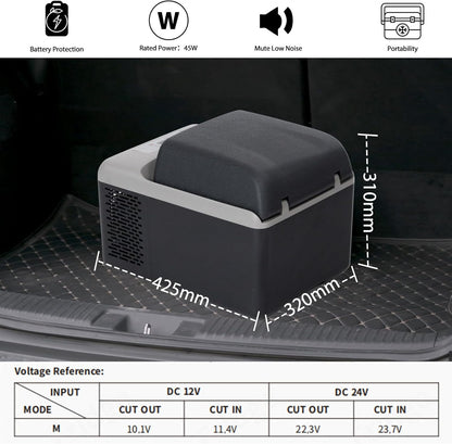 Alpicool C12PT Koelbox, 12 liter, 12 V, mini-koelkast, elektrische compressor, auto, koelkast, camping, vriesbox, klein, draagbaar, voor auto, vrachtwagen, boot, camper, zwart