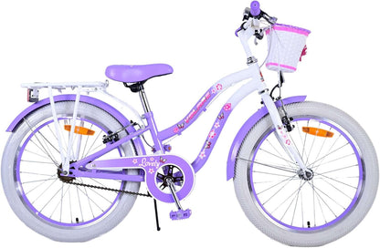 Meisjesfiets voor 6-8 jaar, 20 inch, met mand en bagagedrager, Lovely Fuchsia
