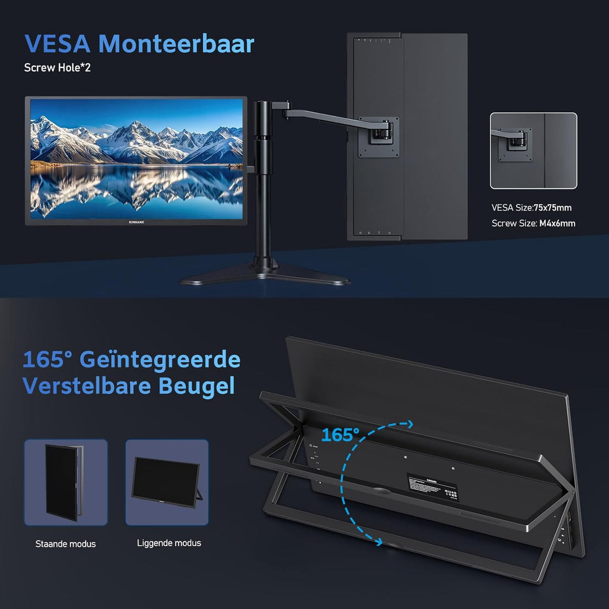 4K Portable Monitor, 18.4 inch Portable Screen, Google TV, 3840*2160 UHD Portable Display, HDR, 85% NTSC, IPS matte eye care screen for PC/laptop/phone/tablet/Xbox/PS4/5/Switch, USB C/HDMI - QUORE