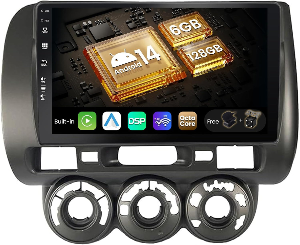 SXAUTO - 6G + 128G - Android 14 IPS autoradio voor Golf 7 (2013-2018) - ingebouwde Carplay/Android Auto/DSP - LED-camera + MIC - DAB stuurbediening Fast Boot 360-CAM WiFi - 2 Din 10.1 inch