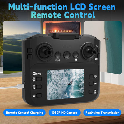 M18LCD RC Quadcopter met 1080P Camera 45° Verstelbare Lens Borstelloze Motor Eenknops Start/Landing FPV Opvouwbaar voor Volwassenen
