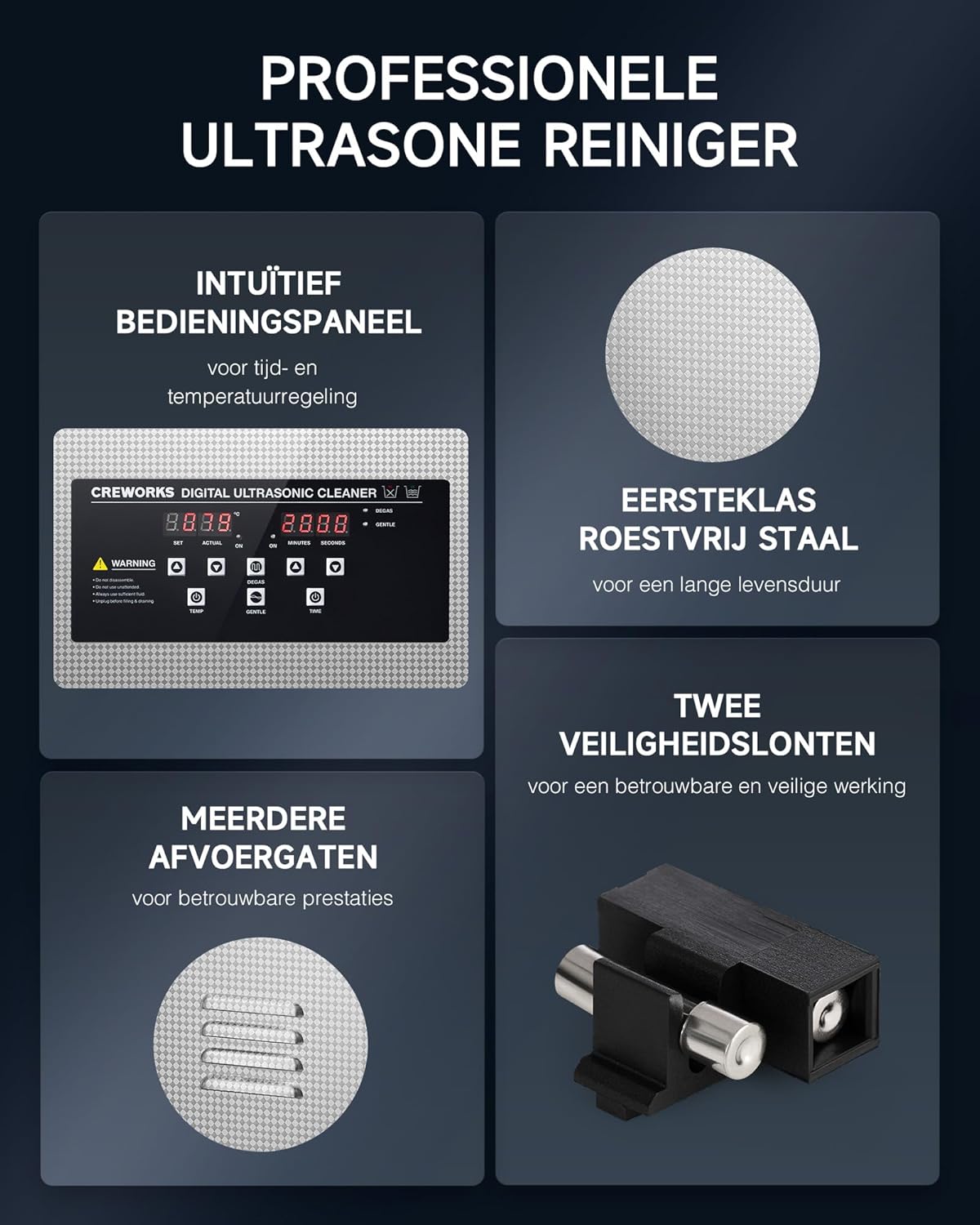 6L Ultrasoonreiniger – Ultrasone Reinigingsmachine – Schoonmaakapparaat – Ultrasone Cleaner – Ultrasone Wasbak – Roestvrijstalen Tank – Verwarming tot 80°C – Digitale Timer