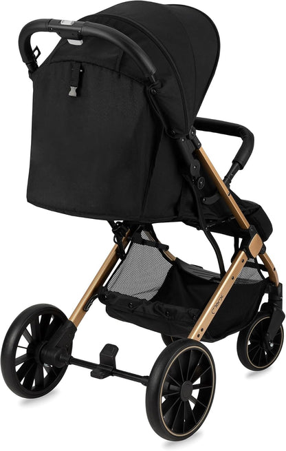 MoMi ESTELLE PLUS LIGHT kinderwagen vanaf 6 maand (tot 22 kg), inklapbare buggy met 5-punts veiligheidsgordel, boodschappenmand en ligfunctie, telescopische stang om te trekken, staat na het inklappen