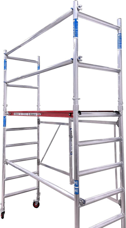 Alumexx FS 75 Klappgerüst (Red-Line) - Kamersteiger - Werkgerüst - Bouwsteiger - Alu steiger - Rolsteiger - Draagvermogen: 375 kg (Type A + B (4m werkhoogte))
