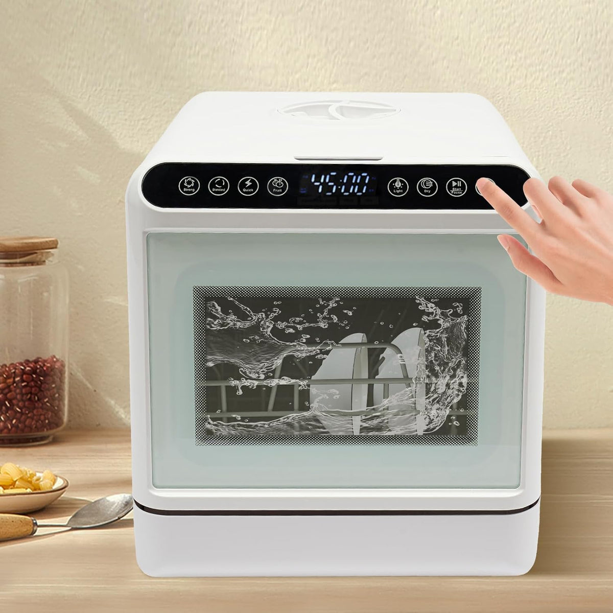 Tafelmodel Vaatwasser – Draagbare Vaatwasser – Mini Vaatwasser – Compacte Vaatwasser – Vrijstaande Vaatwasser – Ruim 6L Waterreservoir – Stil 52 dB Geluidsniveau