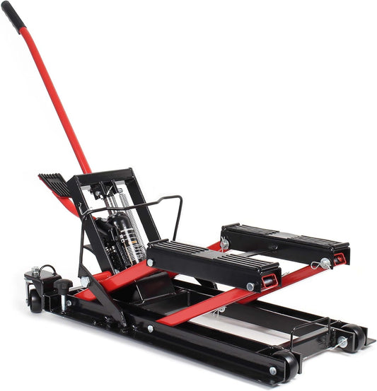 Hydraulische Motorkrik Voor Motor, Quad En ATV – Garagekrik – Werkplaatskrik – Motorlift – Quadkrik – 680 Kg Draagvermogen – Maximale Hefhoogte 38 Cm