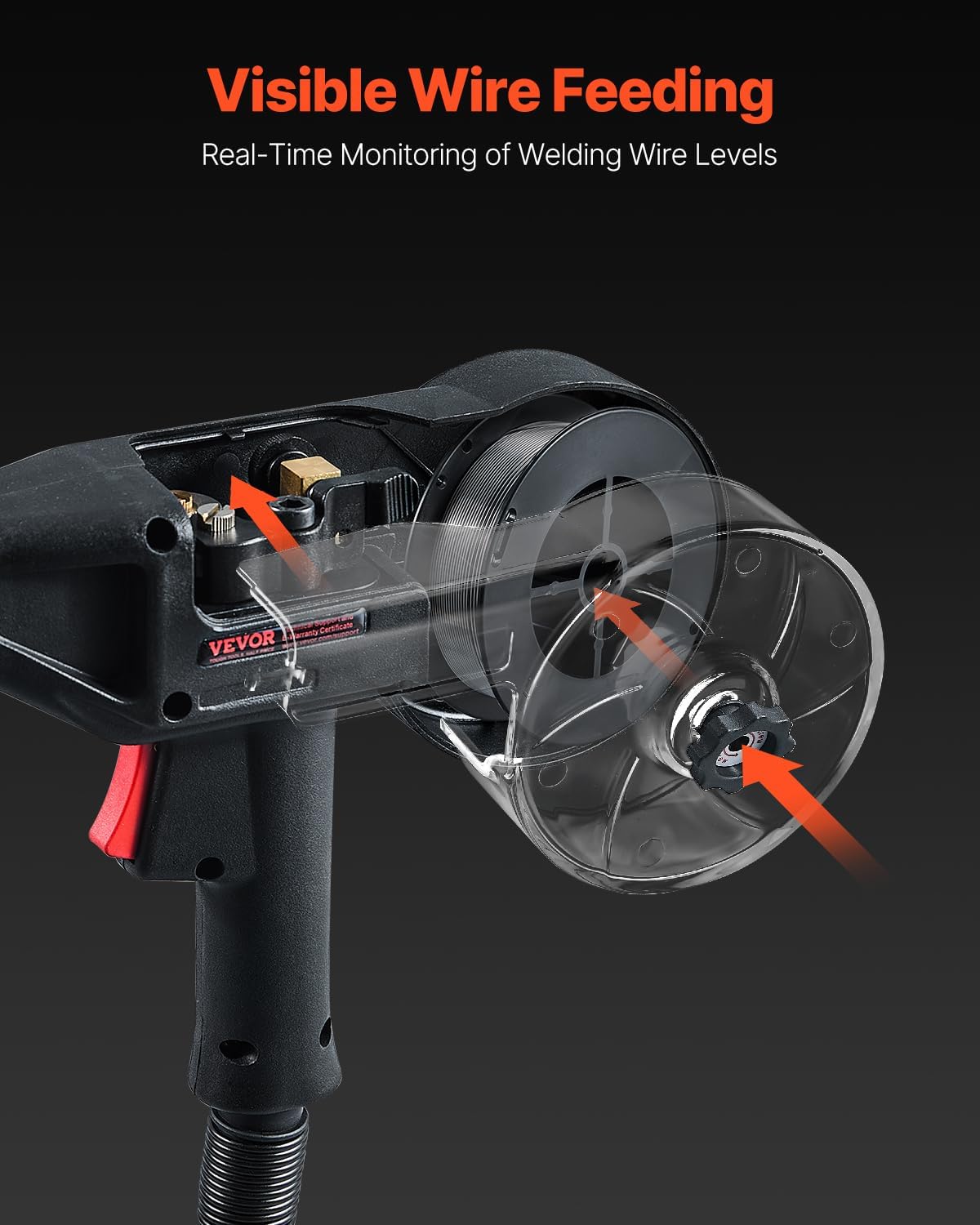 VEVOR Pistool met 200 ampère MIG-lasbrander, compatibel met W Weldpro lasapparaten MlG200GDsv200 en MIG155GD, voor flux-lasdraden/vaste aluminium lasdraden 0,76 mm en 0,88 mm