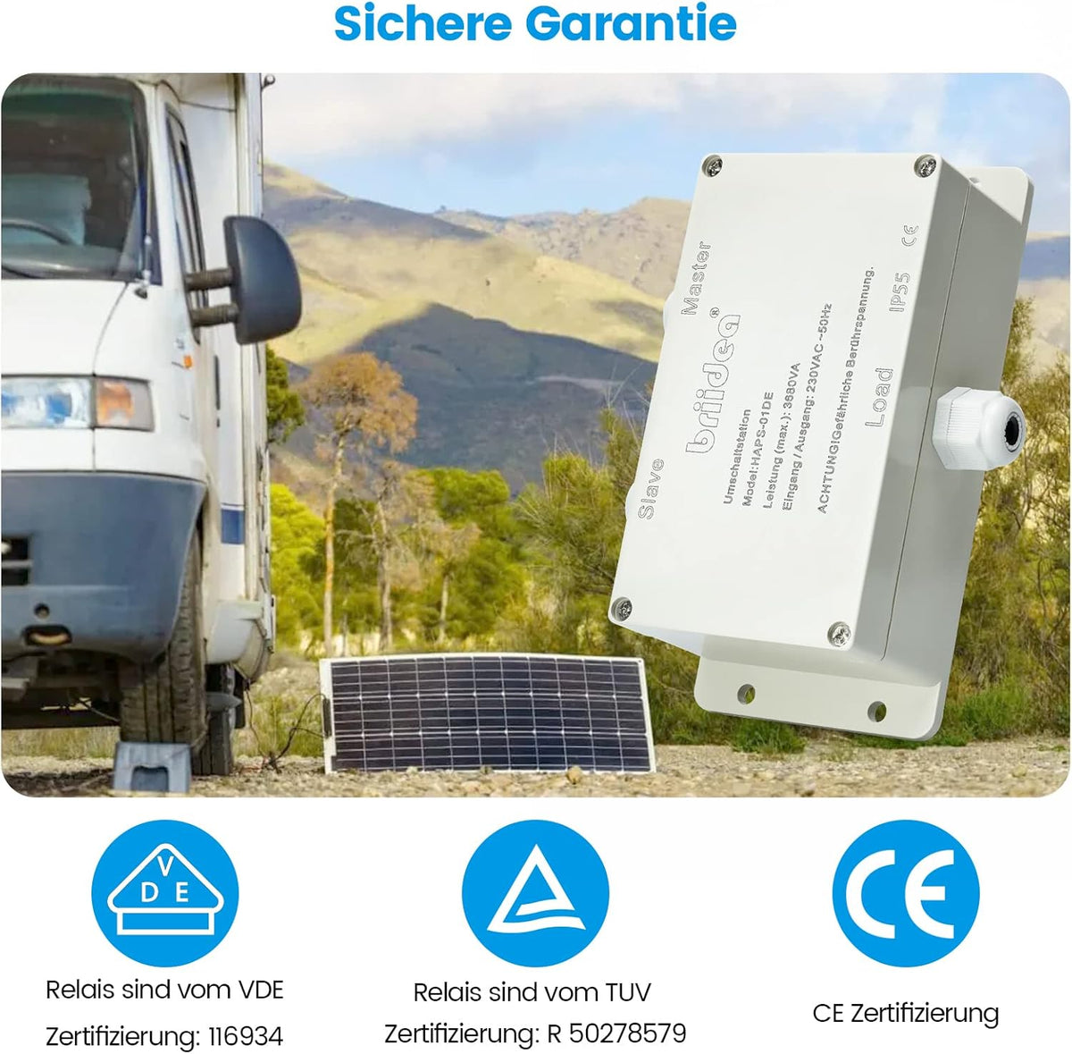 Briidea 16A 230 V RV Netwerk Prioriteit Schakelaar Station 16A Schakelaar Station Camping Inverter 16A