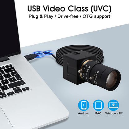 Webcam 4K UHD – USB-webcam – USB-camera – Pc-camera – Computercamera – 10x Optische Zoom – 5-50 Mm Varifocale Lens