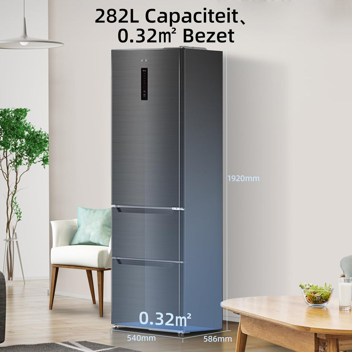 <font dir="auto" style="vertical-align: inherit;"><font dir="auto" style="vertical-align: inherit;">        CHiQ 282L Fridge-Freezer, 282L (197 + 85L), Frost Protection, Dual Inverter System, No Frost, Multi-Airflow, Intelligent Touch, Electronic Compress