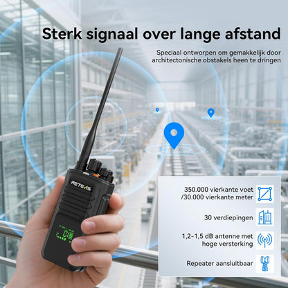 Retevis NR40 Portofoons voor Volwassenen, DMR Portofoon met Groot Bereik, IP67 Waterdicht, 2800 mAh, Robuuste Portofoon voor Logistieke Dienstverleners en Vrachtvervoerders (Zwart, 1 Stuk)