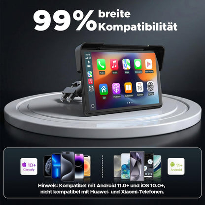 Draadloos CarPlay Motor Scherm – Motorfiets Display – Navigatie Scherm – Touchscreen GPS – Android Auto Interface – 7 Inch IPS HD Touchscreen – IP67 Waterdicht & Robuust