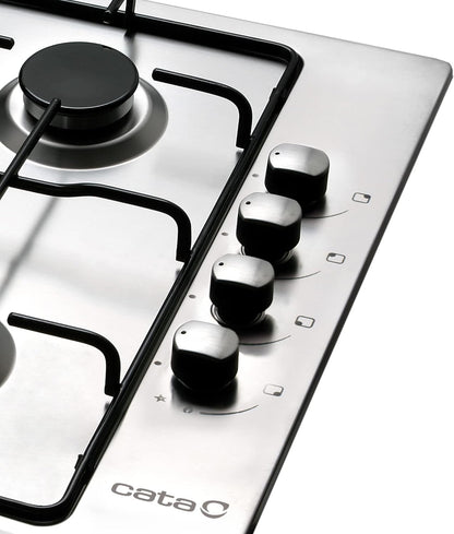 Gasfornuis – Gaskookplaat – Kookplaat – Gaspitten – Kooksysteem – 4 Geëmailleerde Branders – Elektronische Ontsteking – Veiligheidskleppen – 58 cm Breed – 8 kW Vermogen