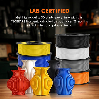 3D printer filament – 3D print filament – printer draad – 3D printer materiaal – 3D printing filament – PETG – 1,75 mm – 10 kg (10 x 1 kg) – sterk en taai – maatnauwkeurig ± 0,02 mm – zwart