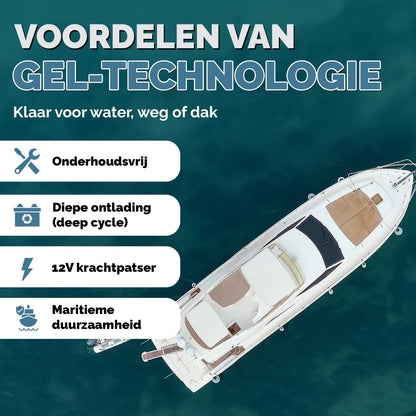 Electronicx GEL Marine huishoudaccu 12V 120Ah / 120 Ah 12 Volt – Deep Cycle accu onderhoudsvrij & verzegeld – 353×175×190 mm – boot jacht zeilboot zonnepaneel camper vrijetijdsstroom GEL