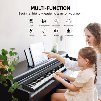 Opvouwbaar Keyboard 88 Toetsen – Piano Keyboard – Elektrische Piano – Digitale Piano – Vouwpiano – 88 Semi-Gewogen, Aanraakgevoelige Toetsen – Bluetooth & USB MIDI