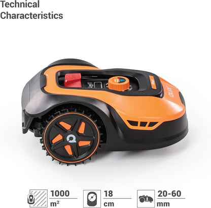 Robotgrasmaaier – Robotmaaier – Automatische Grasmaaier – Gazonschaar – Tuinmaaier – 1000 m² Werkoppervlak – Stil Met App Bediening