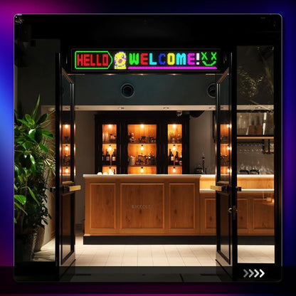 Flexibel led-displaybord, 99 x 20 cm, programmeerbaar RGB-loopschrift via Bluetooth Smart app, full-colour Devil Eyes Matrix paneel, voor autostyling, bar, reclame, restaurant, winkel, feestdecoratie