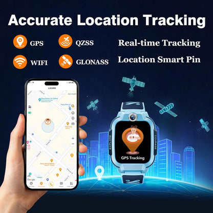 imoo Z3 kinderhorloge met GPS tracker, videobellen, schoolmodus, SOS en IPX8 waterdicht. Inclusief simkaart en WiFi. Perfecte smartwatch voor kinderen. (Roze)