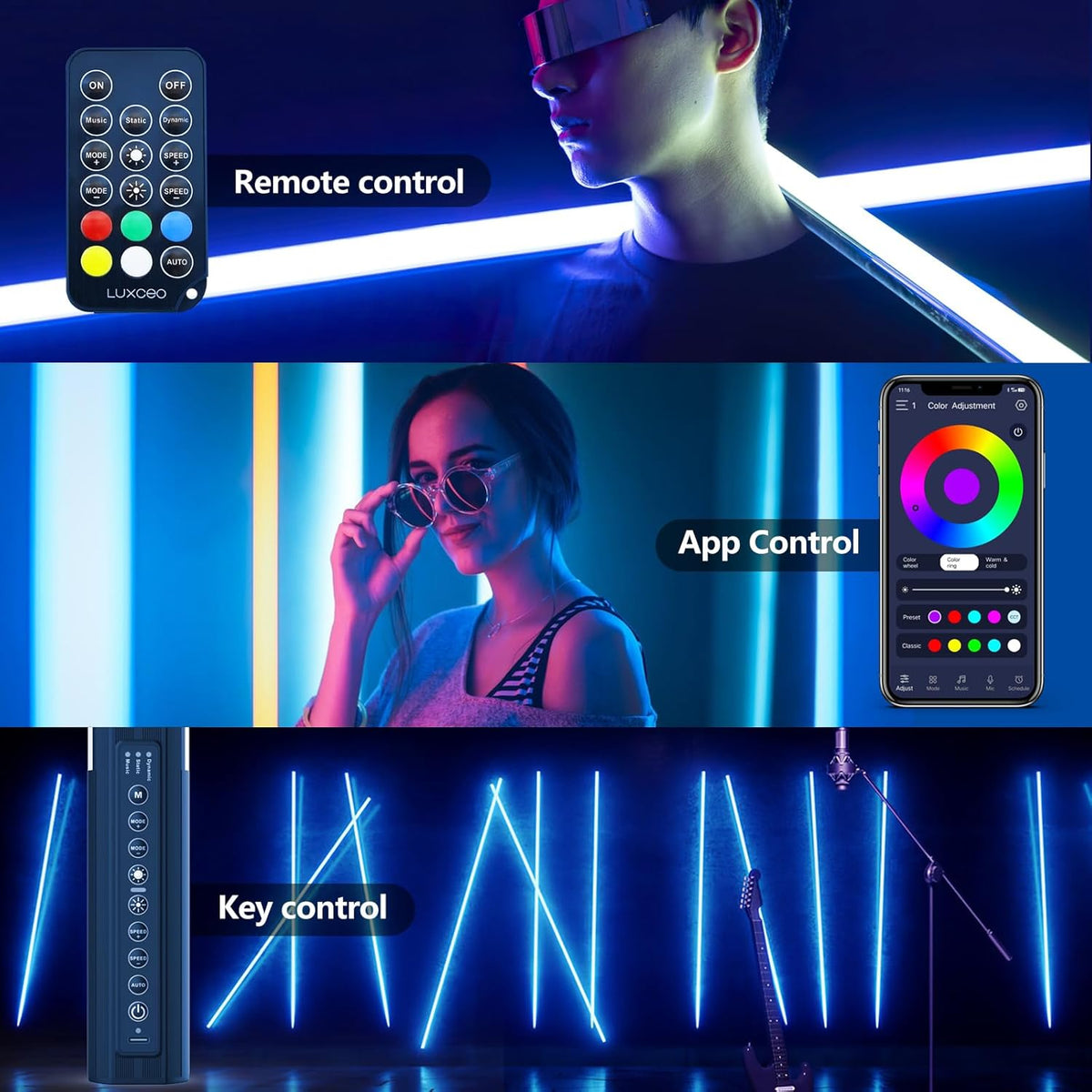 LED-Videolichtstaaf 120 Cm – LED Videolamp – RGB Videolamp – Fotolamp – Sfeerlamp – 500+ Lichtmodi – Geïntegreerde 2500 mAh Batterij