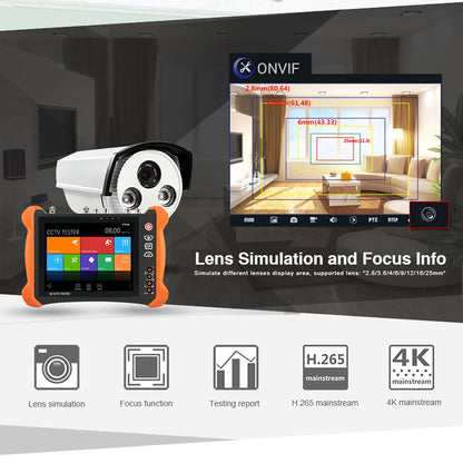 HD CCTV-tester X9MOVTADHS 8-inch 2K-retina-display met bescherming tegen zonlicht HD CCTV-tester met 8MP CVI TVI AHD 8MP EX-SDI HD-SDI 3G-SDI IP-camera Ondersteunt RJ45-kabel TDR-test